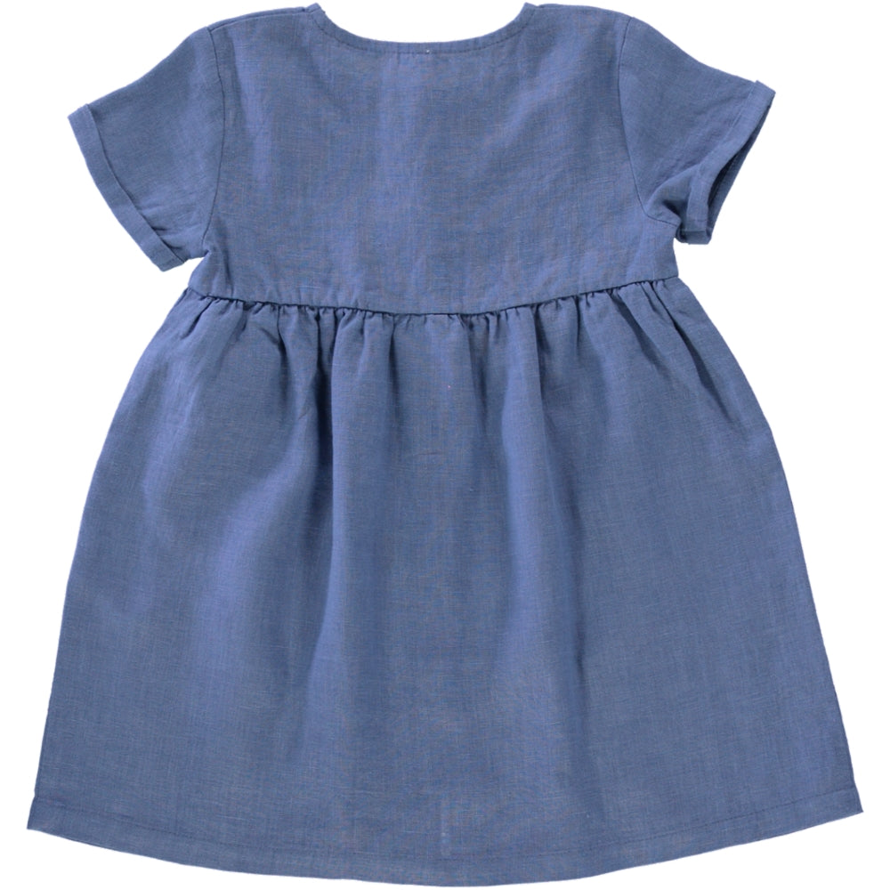 blue linen dress