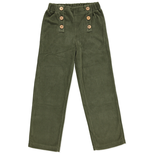 organic velvet corduroy pants green unisex | peter jo