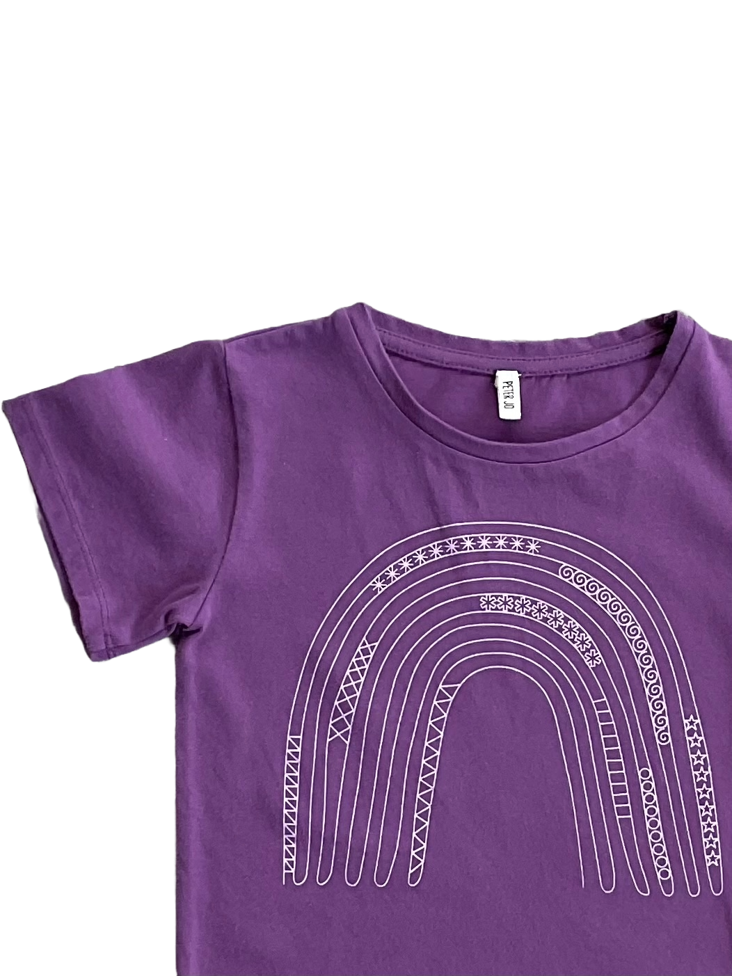 Organic Baby T-Shirt - Purple Rainbow Print