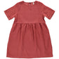 red linen dress
