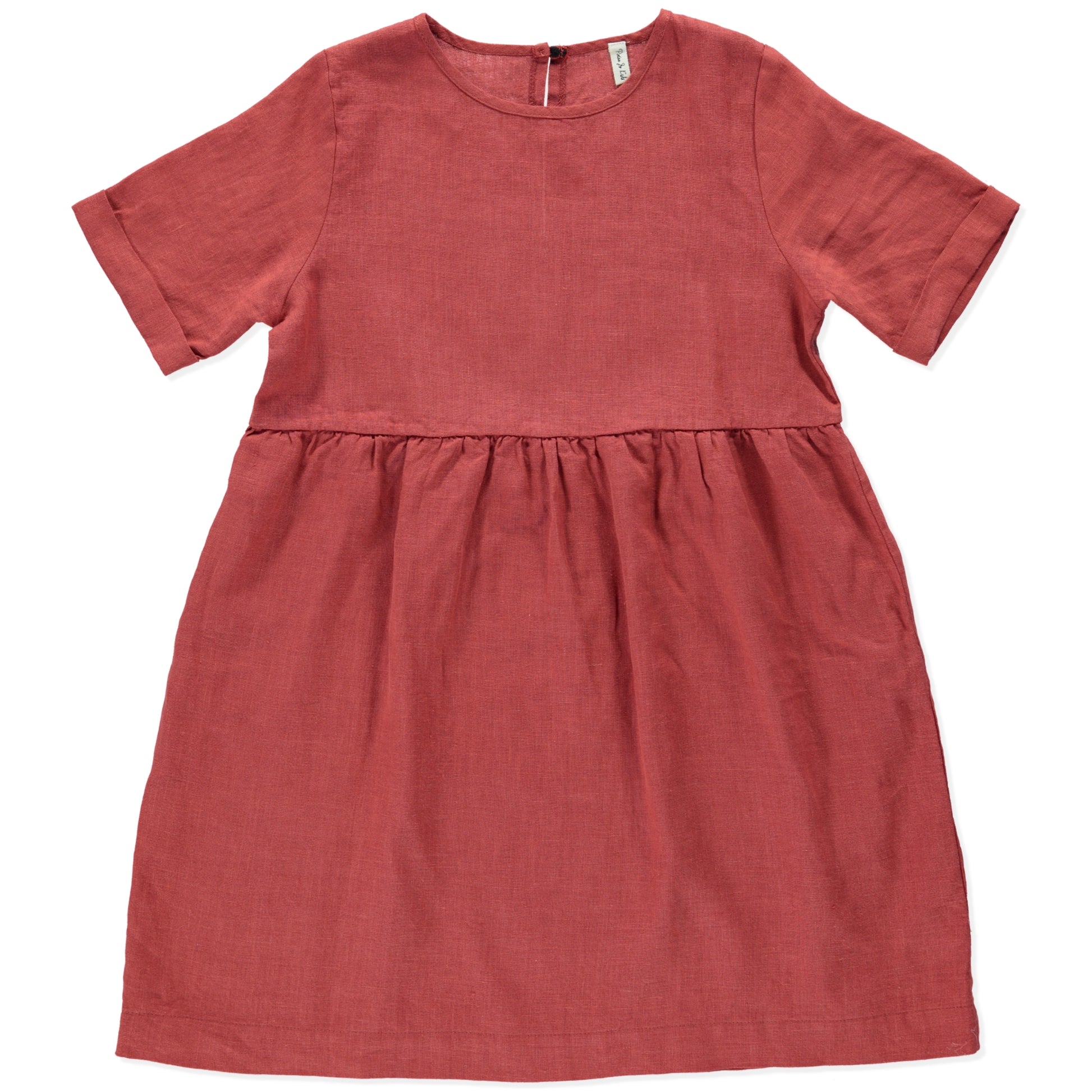 red linen dress