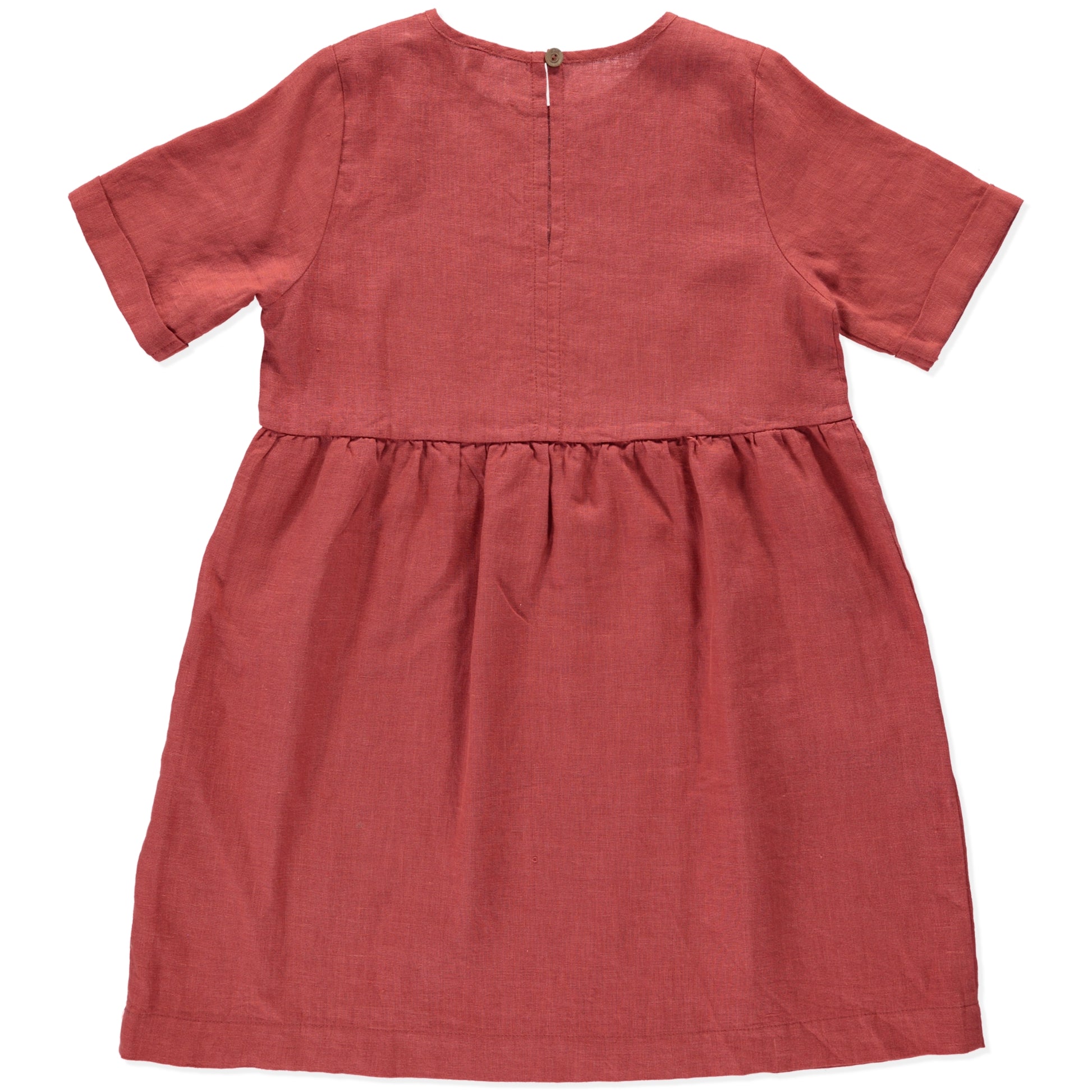 red linen dress